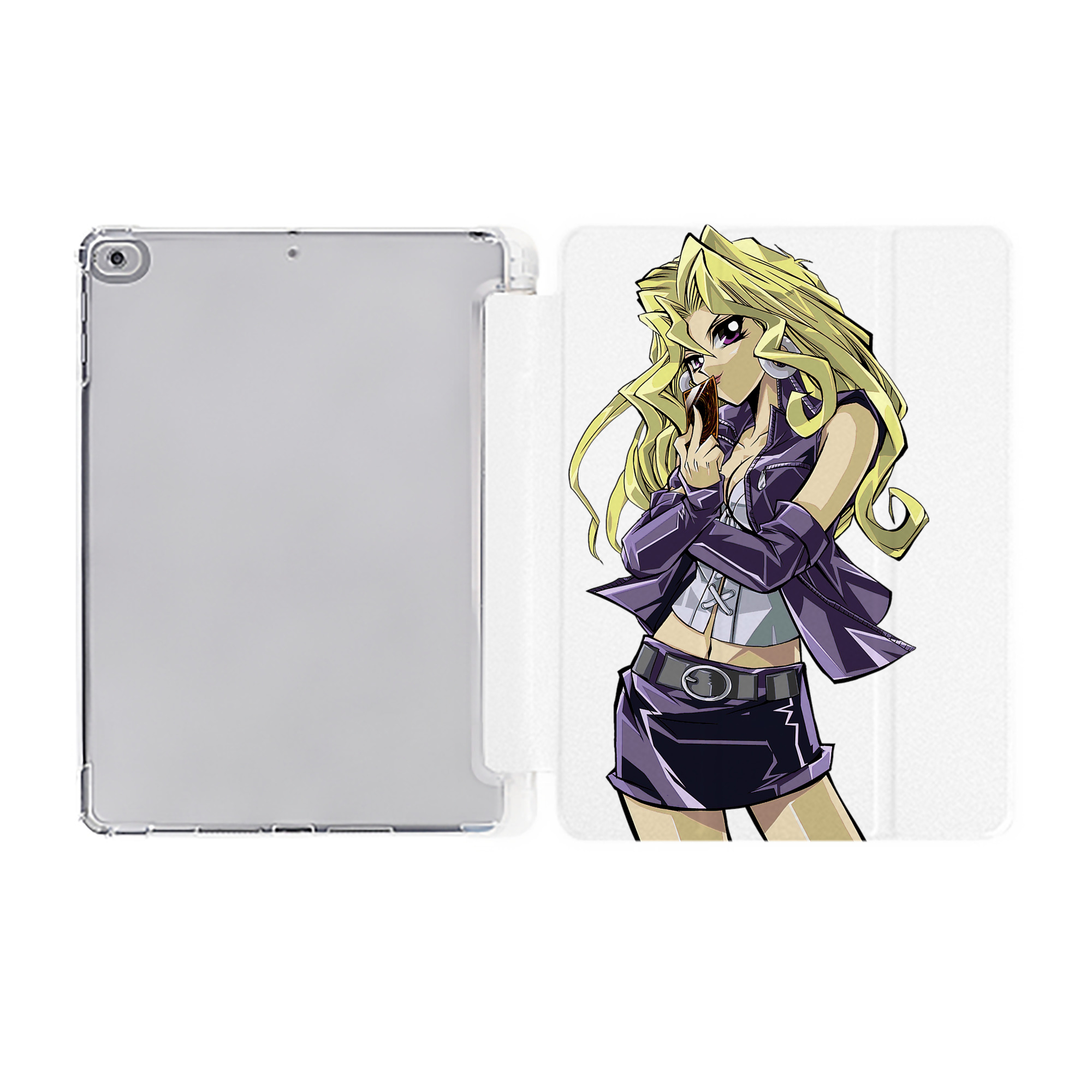 （画像用） 遊☆戯☆王 Yu-Gi-Oh! IPad ケース ペン収納付き 三つ折りスタンド PUレザー×シリコン 対応機種9.5/10.5/10.9インチ